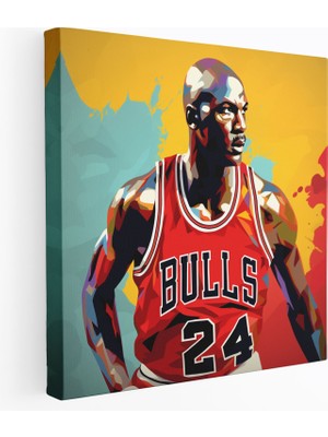 Popcas Michael Jordan Duvar Dekoru - Cesur Renkler Efsanevi Bulls Forması Duvar Süslemesi