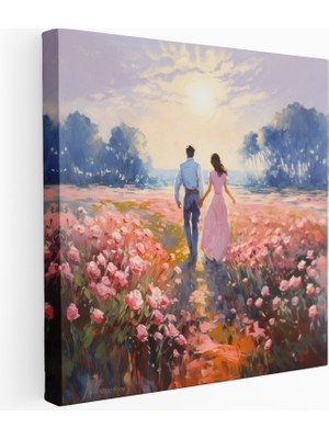 Popcas Romantik Gül Izlenimi Kanvas Tablo