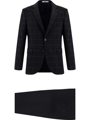 Kiğılı 7 Drop Slim Fit Dar Kesim Ekose Takım Elbise