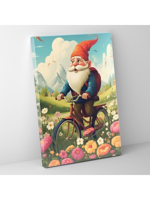 Popcas Cüce Kanvas Tablo - Retro Esintili Poster Duvar Sanatı - Kanvas Tablo Duvar Dekorasyonu Manzara Kırsalı