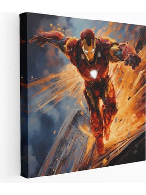 Popcas Marvel Iron Man Kanvas Tablo - Duvar Dekorasyonu Kanvas Kanvas Duvar Sanatı