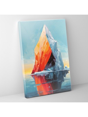 Popcas Buzul Soyut Kanvas Tablo - Buzul Kanvas Tablo Zıt Renkler Soyut Yağlı Boya Resim