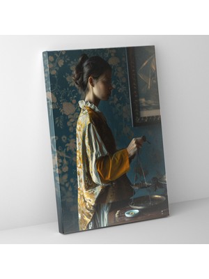 Popcas Johannes Vermeer Kanvas Tablo - Ev Dekorasyonu Tuval Duvar Sanatı