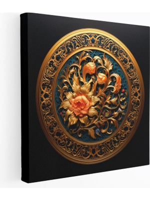 Popcas Kutsal Kuran Kanvas Tablo - Altın Detaylar ile Kutsal Kuran Duvar Sanatı