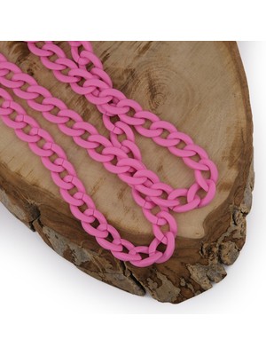 Mat Pembe Plastik Zincir Geçmeli Çanta ve Aksesuar Zinciri