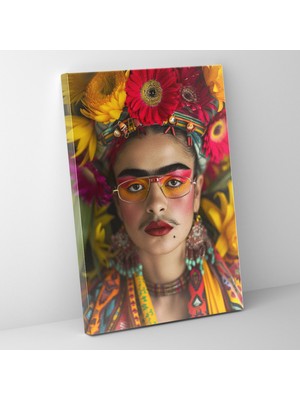 Popcas Frida Kahlo Tarzı Duvar Sanatı - Frida Kahlo Duvar Sanatı Kanvas Tablo