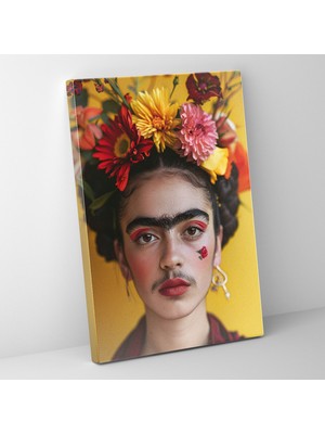 Popcas Frida Kahlo Stili Kanvas Tablo - Frida Kahlo Kanvas Duvar Sanatı Ev Dekorasyonu
