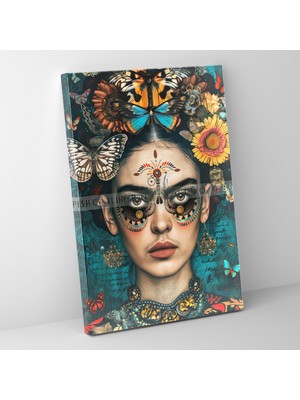 Popcas Frida Kahlo Tarzı Duvar Dekorasyonu - Kanvas Tablo Ev Dekorasyonu