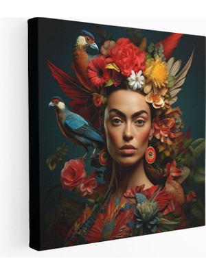 Popcas Frida Kahlo Kanvas Tablo - Ev Dekorasyonu ve Dijital Sanat