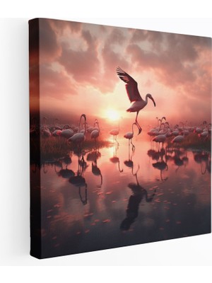Popcas Flamingo Gün Doğumu Kanvas Tablo - Ev Dekorasyonu