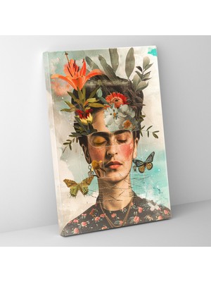 Popcas Frida Kahlo Tarzı Kanvas Tablo - Ev Dekorasyonu Duvar Sanatı