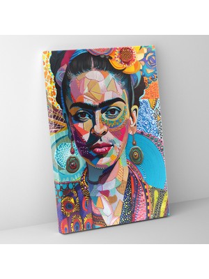 Popcas Frida Kahlo Tarzı Kanvas Tablo - Duvar Dekorasyonu Ev Dekorasyonu