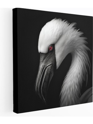 Popcas Flamingo Siyah Beyaz Kanvas Tablo - Flamingo Zarafet Siyah Beyaz Fotoğrafçılık Kanvas Duvar Sanatı