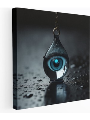 Popcas Nazardan Koruyan Boncuklu Kanvas Tablo - Nazar Boncuğu Ev Dekorasyonu Duvar Sanatı