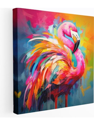 Popcas Flamingo Kanvas Tablo - Soyut - Flamingo Kanvas Duvar Sanatı Ev Dekorasyonu