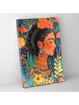 Popcas Frida Kahlo Stili Kanvas Tablo - Frida Kahlo Frida Kahlo Stili