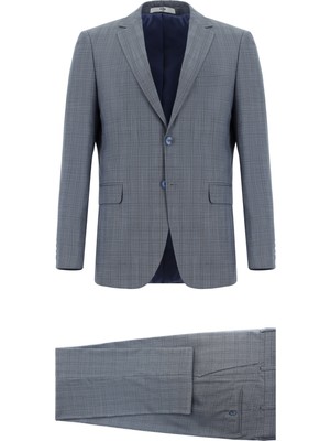 Regular Fit Klasik Ekose Takım Elbise