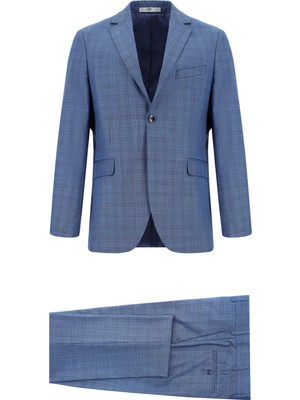 Regular Fit Klasik Ekose Takım Elbise