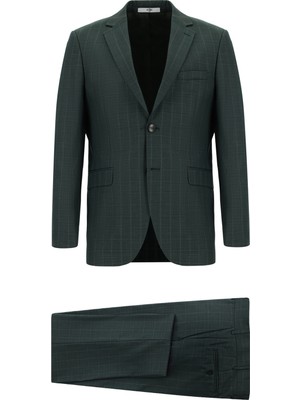 Regular Fit Klasik Ekose Takım Elbise