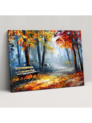 Popcas Leonid Afremov Sonbahar Ormanı Duvar Sanatı - Ev Dekorasyonu Kanvas Tablo