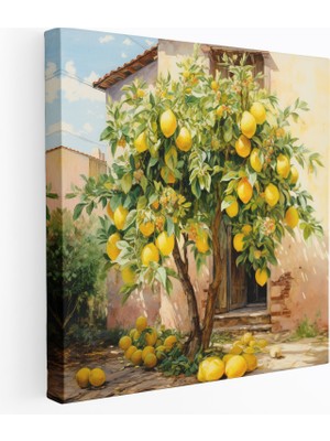 Popcas Limon Ağacı Duvar Dekorasyonu - Limon Ağacı Çiçek Açan Limon Ağacı Kokusu Bahar