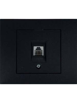 Ovivo Grano Metalik Siyah RJ11 Nümeris Telefon Prizi