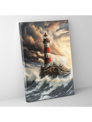 Popcas Deniz Feneri Kanvas Tablo - Majestik Deniz Feneri Tuval Duvar Sanatı Detaylara Önem Veren Tasarım