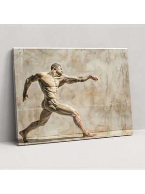 Popcas Michelangelo Kaslı Erkek Kanvas Tablo - Duvar Sanatı Duvar Dekorasyonu