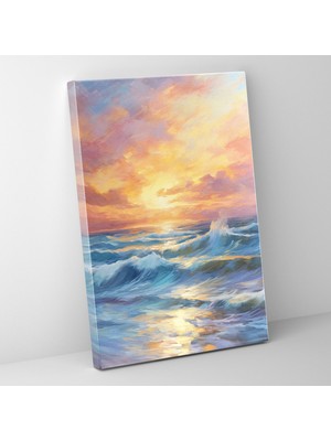 Popcas Deniz Feneri Kanvas Tablo - Yüksek Kaliteli Kanvas Ev Dekorasyonu Deniz Manzaralı Duvar Sanatı