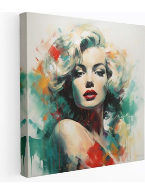 Popcas Marilyn Monroe Kanvas Tablo - Soyut Izlenimci Duvar Dekorasyonu
