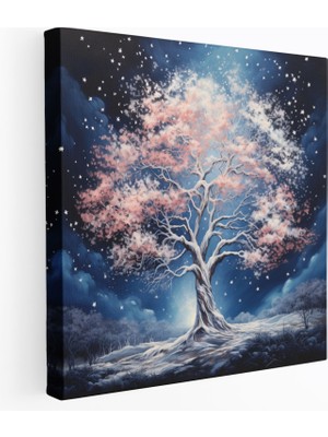 Popcas Orta Dünya Kanvas Tablo - Gondor'un Beyaz Ağacı Pastel Duvar Sanatı - Huzurlu Ortam Pastel Sanat Eseri Orta Dünya