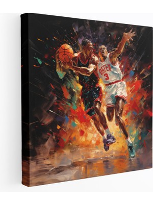 Popcas Michael Jordan Duvar Sanatı - Izlenimci Yağlı Boya Tablo - Michael Jordan Kanvas Tablo Sanatı Basketbol