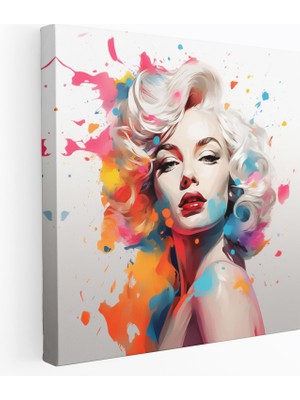 Popcas Marilyn Monroe Duvar Dekorasyonu - Renkli Dijital Sanat Baskısı - Duvar Dekorasyonu Dijital Sanat Duvar Sanatı