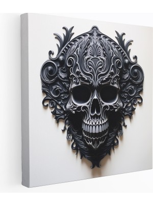 Popcas Metallica Kafatası Duvar Dekorasyonu - Metallica Kafatası Logosu Tuval Duvar Sanatı