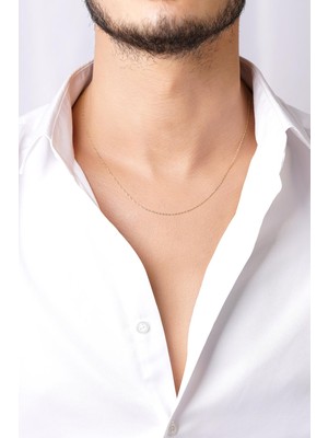 Fiyonk Kuyumculuk 14 Ayar Altın Singapur Zincir Erkek Kolye 0.75 mm