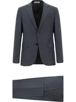 Regular Fit Klasik Ekose Takım Elbise