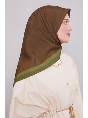 Kahve Kenar Şerit Aura Eşarp