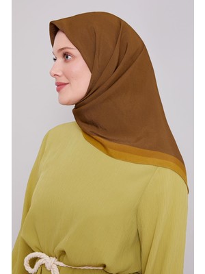 Yağ Yeşili Kenar Şerit Aura Eşarp