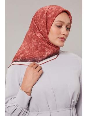 Kırmızı Batik Desen Pamuk Eşarp