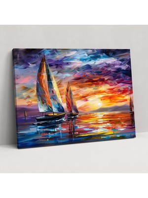 Popcas Leonid Afremov'un Rüya Gibi Deniz Manzaralı Kanvas Tablosu - Ev Dekorasyonu Sanat Leonid Afremov