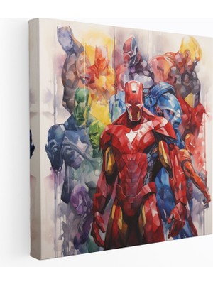 Popcas Marvel Soyut Suluboya Duvar Sanatı - Kanvas Tablo
