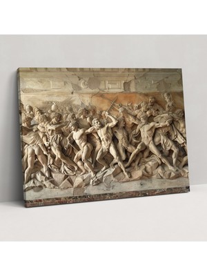 Popcas Michelangelo Savaşın Kaskına Duvar Dekorasyonu - Ev Dekorasyonu Kanvas Tablo