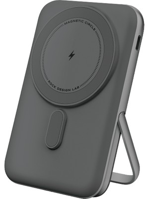 Rock P30 10.000 Mah Pd 30W Standlı Magsafe Powerbank Uzay Grisi