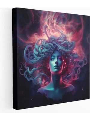 Popcas Medusa Duvar Sanatı - Kanvas Tablo Kozmik Uzay Ev Dekorasyonu