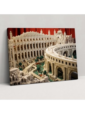 Popcas LEGO Duvar Dekorasyonu - Nefes Kesen Bir Anıtın Detaylı Tuğla Işlemesi - LEGO Kanvas LEGO Nefes Kesen Anıt