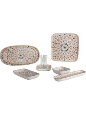 Ipek Verona Kare Dijital Moria-B 29 Parça Kahvaltı Takımı VRN29KHT