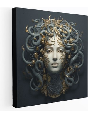 Popcas Medusa Yunan Heykel Koleksiyonu Baskı - Medusa Duvar Dekorasyonu Modern Dokunuş Sanat