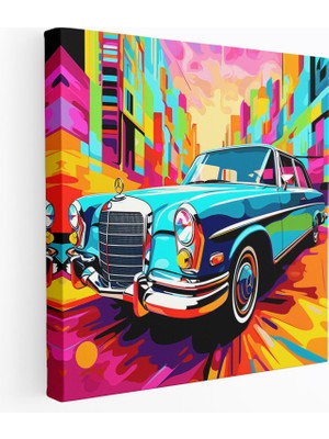 Popcas Mercedes Pop Art Duvar Dekorasyonu - Canlı Renkler Ev Dekorasyonu Duvar Dekorasyonu