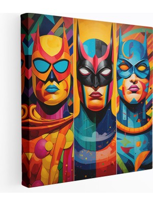 Popcas Marvel Kanvas Tablo - Soyut Süper Kahraman Sanatı - Dinamik Desenler Ev Dekorasyonu Duvar Sanatı
