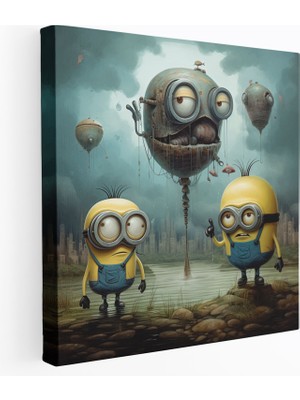 Popcas Minions Duvar Dekorasyonu - Sürrealist Kanvas Tablo Baskı - Minions Hayalperest Manzara Ev Dekorasyonu Kanvas Tablo Baskı